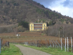 Die Villa Ludwigshöhe, aus Richtung Rhodt unter Rietburg